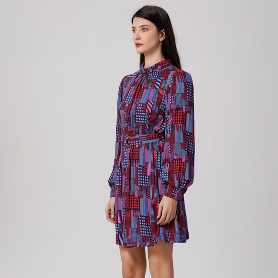 Graphic Print Short Blouse-Dress - Image 4