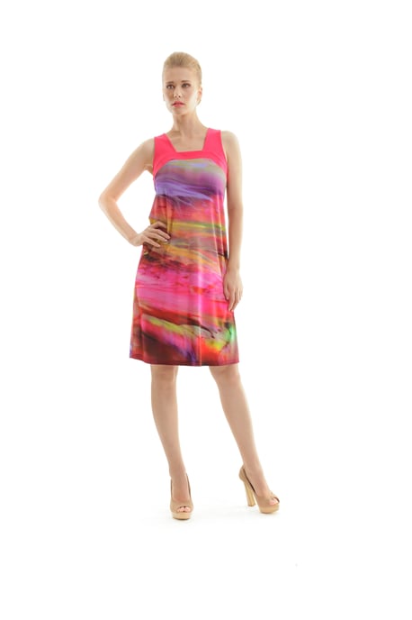 Vestido Impreso con Escote Cuadrado - Image 1