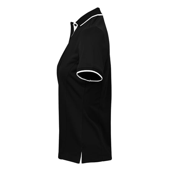 Premier Womens/Ladies Coolchecker Contrast Pique Polo Shirt (Black/White) - Image 3