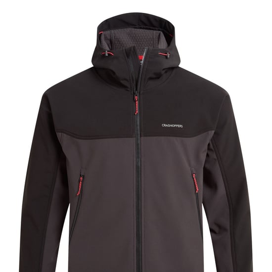 Craghoppers Mens Seer Hooded Waterproof Jacket (Black/Black Pepper) - Image 2