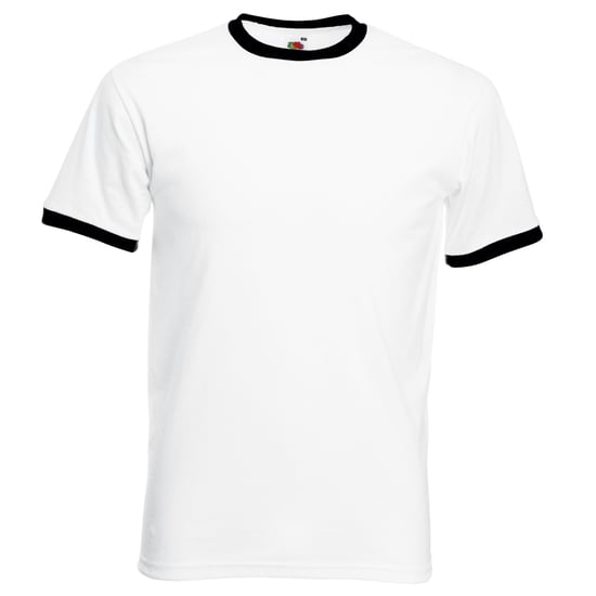 Fruit Of The Loom Mens Ringer Short Sleeve T-Shirt (White/Black) - Image 1