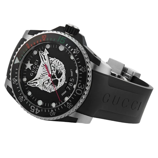 Gucci YA136320 Feline Motif Black Dial Unisex Watch