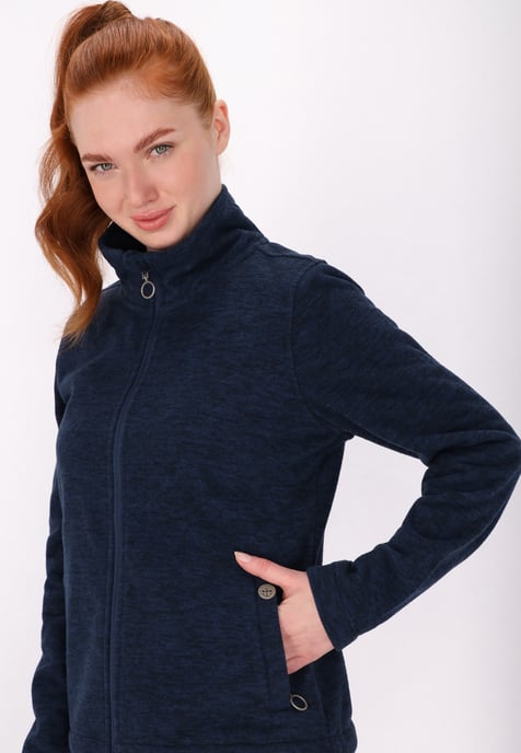 Dreimaster fleece jacket women marine melange - Image 5