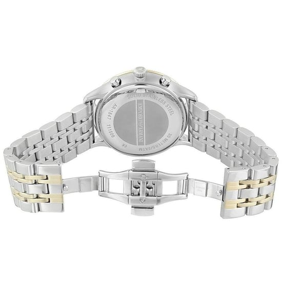 Emporio Armani AR1847 Men's Watch Chronograph Two Tone Blue