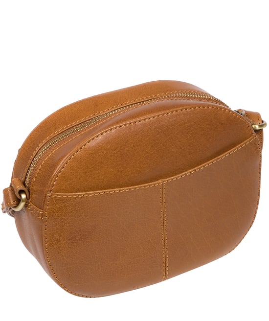Una' Dark Tan Leather Cross Body Bag