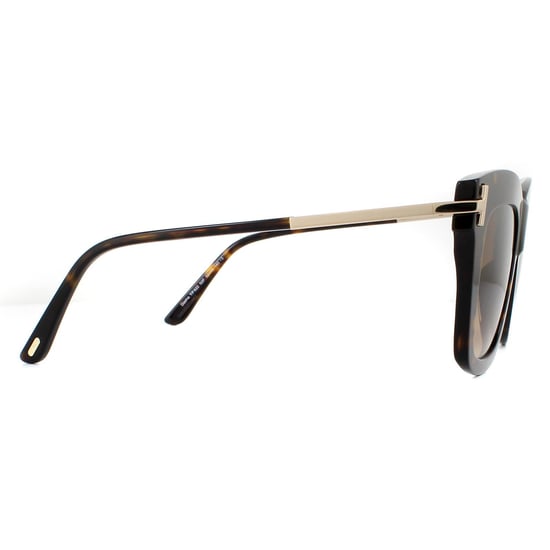 Gafas de sol cuadradas para mujer Tom Ford en marrón habana oscuro con degradado - Image 4