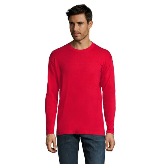 SOLS Mens Monarch Long-Sleeved T-Shirt (Red) - Image 1
