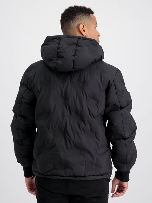 Chaqueta acolchada con capucha y logo de Alpha Industries Negra - Image 2