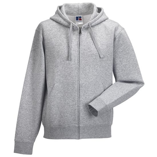Russell Mens Authentic Full Zip Hooded Sweatshirt / Hoodie (Light Oxford) - Image 3