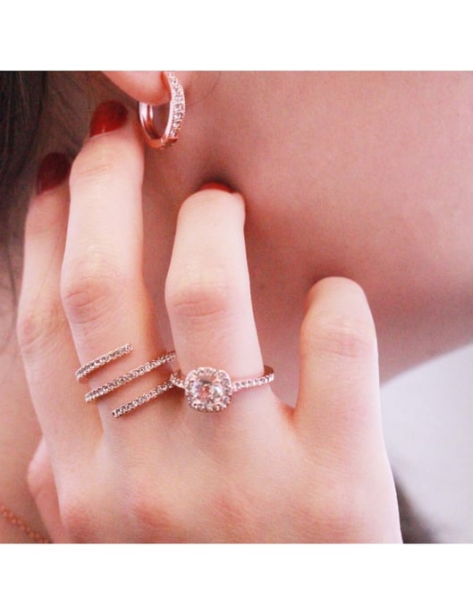 Anillo Espiral - Oro rosa y Cristal - Image 2