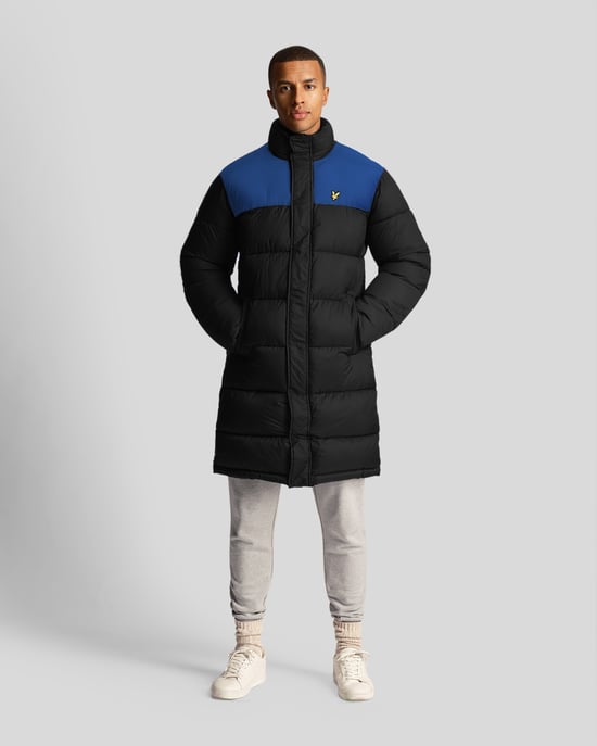 Chaqueta acolchada larga negra acolchada de Lyle & Scott - Image 2