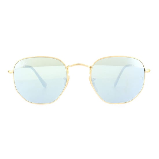 Ray-Ban Sunglasses Hexagonal 3548N 001/30 Gold Silver Mirror 54mm