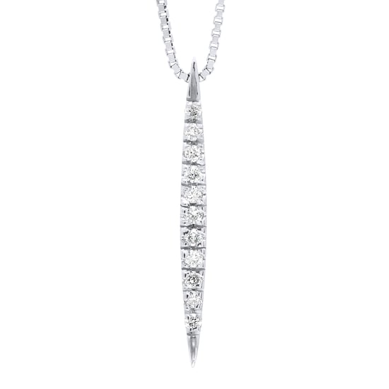 DIADEMA - Necklace with Diamonds - White Gold - Venetian Chain