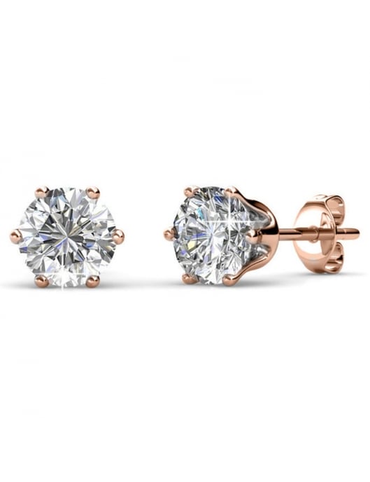 Pendientes Avril con piedra de nacimiento - Oro rosa y cristal - Image 1