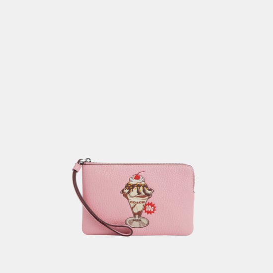 Corner Zip in Leather with Sundae Graphic