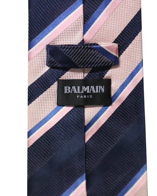 Balmain Striped Tie in Multicolor Silk - Image 5