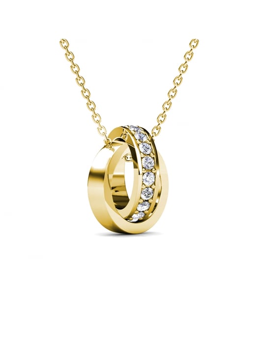 Conjuntos de aros circulares elegantes - Oro y cristal - Image 4