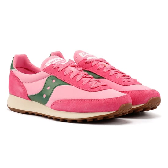 Saucony Trainer 80 Pink/Forest Trainers - Image 1