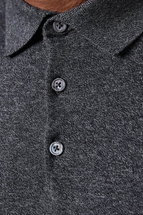 Cotton Rich Long Sleeve Knitted Polo - Image 5