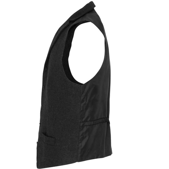 Premier Mens Herringbone Waistcoat (Dark Grey) - Image 3