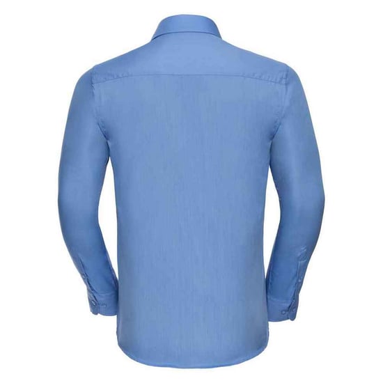 Russell Collection Mens Polycotton Easy-Care Long-Sleeved Formal Shirt (Corporate Blue) - Image 2