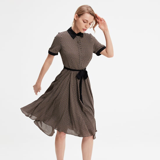 Printed Shirt dress print and contrasting collar - Image 1