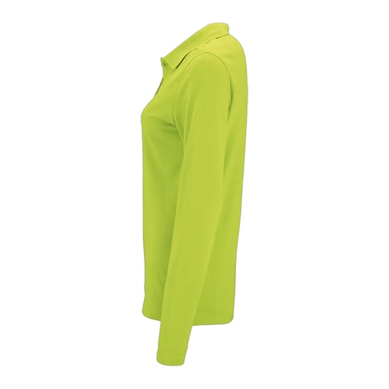 SOLS Womens/Ladies Perfect Pique Long-Sleeved Polo Shirt (Apple Green) - Image 3