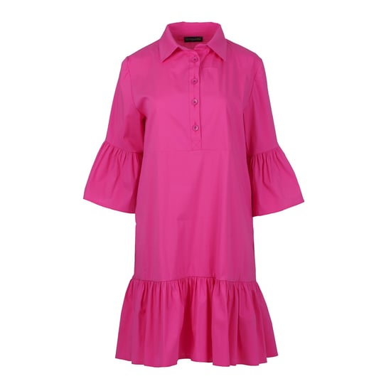 Vestido fucsia con mangas acampanadas y dobladillo con volantes - Image 2