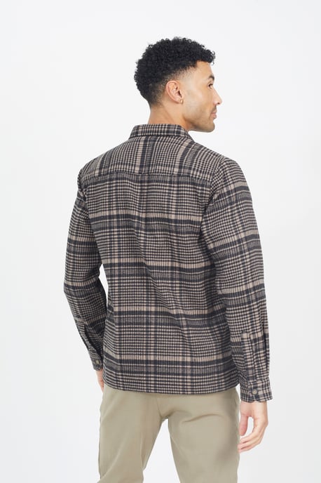 Cotton Blend Long Sleeve Check Shirt