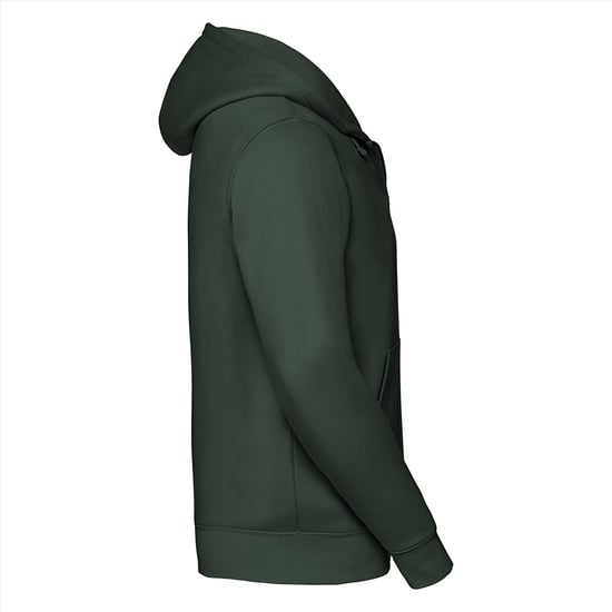 Russell Mens Authentic Full Zip Hooded Sweatshirt / Hoodie (Bottle Green) - Image 2