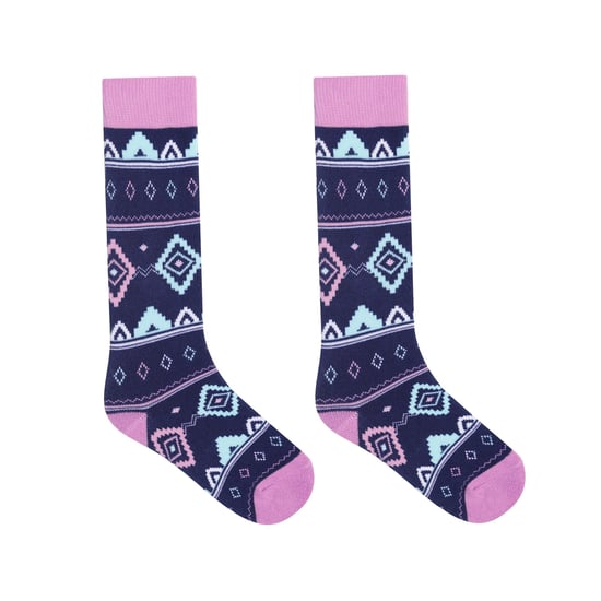 Dare 2B Childrens/Kids Fair Isle Seamless Ski Socks (Orchid/Moonlight Denim) - Image 3