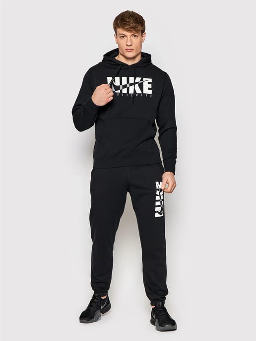 Chándal tipo jersey con capucha y forro polar en negro de Nike para hombre - Image 1