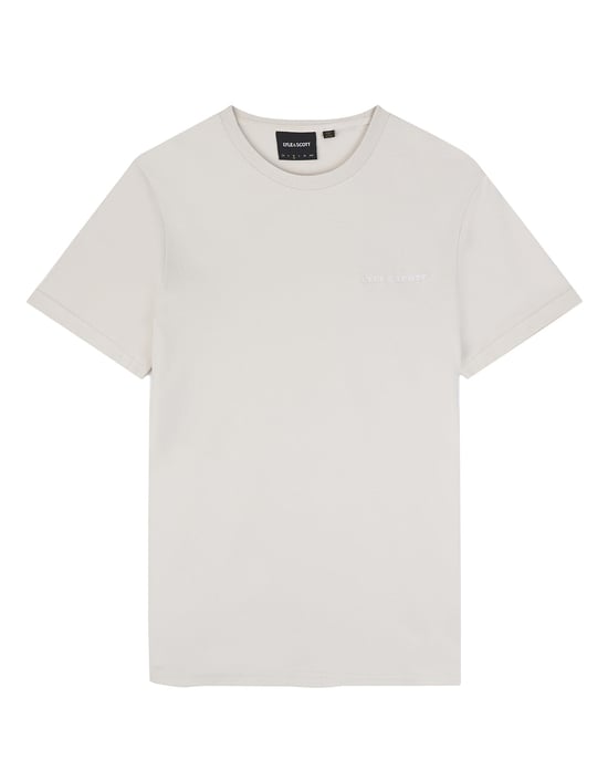 Camiseta color crema lisa con logo bordado de Lyle & Scott - Image 4