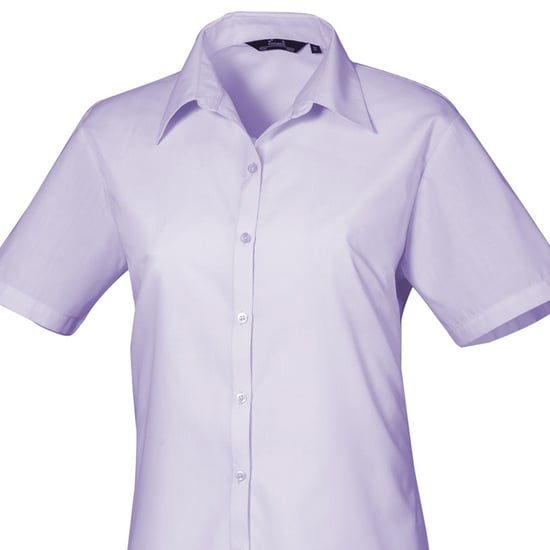 Premier Short Sleeve Poplin Blouse / Plain Work Shirt (Lilac) - Image 2