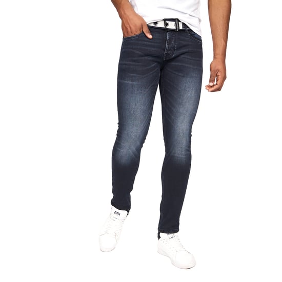 Crosshatch Mens Barbeck Slim Jeans (Blue Black) - Image 3