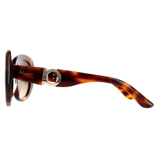 Gafas de sol ovaladas para mujer de carey marrón degradado Salvatore Ferragamo - Image 3