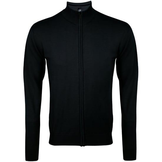 SOLS Mens Gordon Full Zip Cardigan (Black)