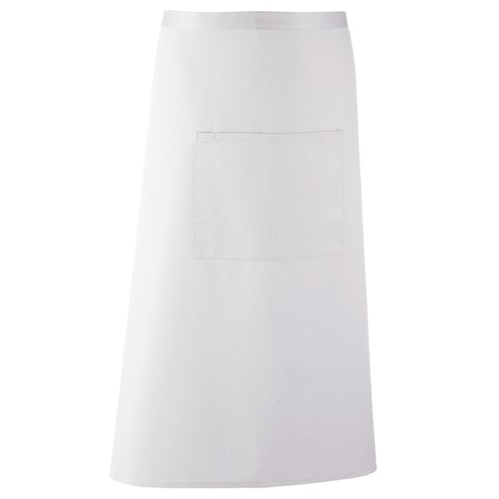 Premier Unisex Colours Bar Apron (Long Continental Style) (Pack of 2) (White)