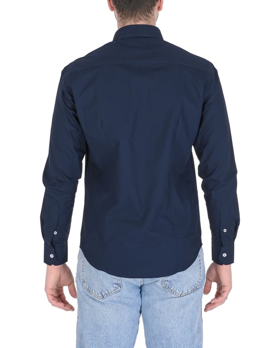 19V69 Italia Mens Shirt Slim Fit Alexander Navy Blue