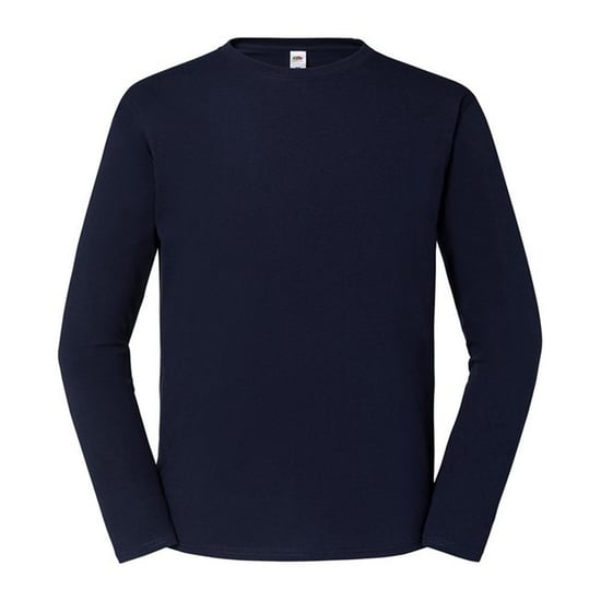 Fruit of the Loom Mens Iconic 195 Premium Ringspun Cotton Long-Sleeved T-Shirt (Deep Navy) - Image 1