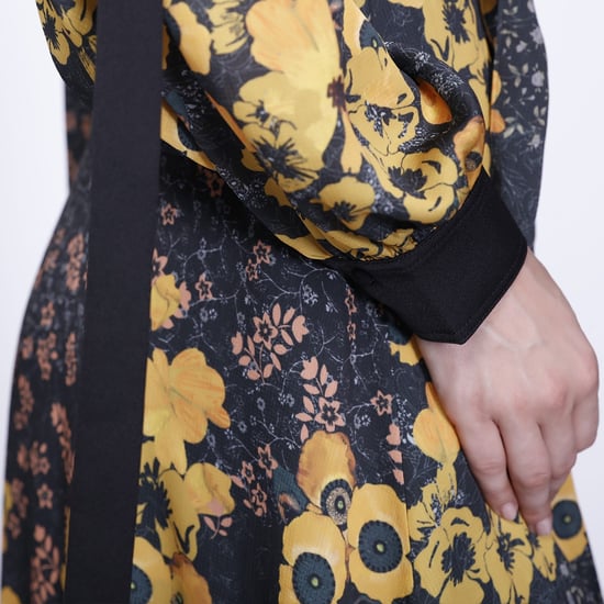 Floral print wrap midi dress - Image 4