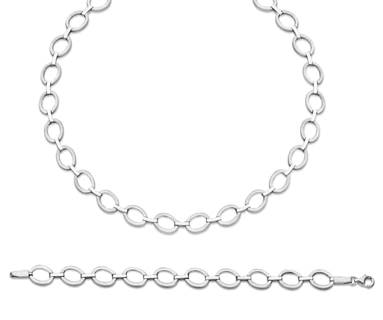 Orphelia Women's 925 Sterling Silver Set: Chain + Bracelet - Silver SET-029 - Image 1