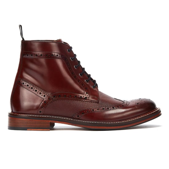 Ben Sherman Alfred Brogue Mens Burgundy Boots - Image 5