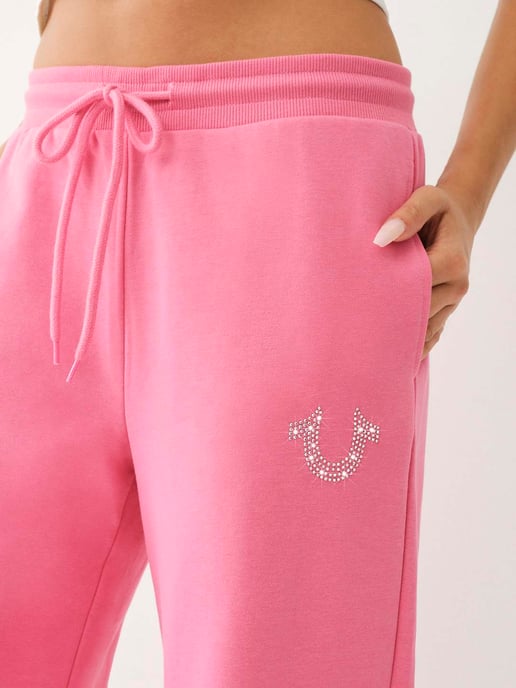 Horseshoe French Terry Wide Leg in Pink