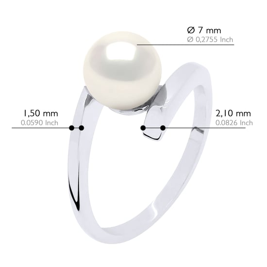 Ring Real Cultured Freshwater Pearl Round 7-8 mm - Image 2