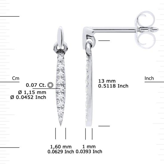 DIADEMA - Earrings - Diamond Drop - White Gold