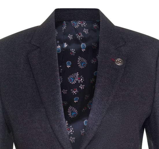 Blazer de lana negra con diseño de espiga de tweed para mujer, años 20 - Image 4