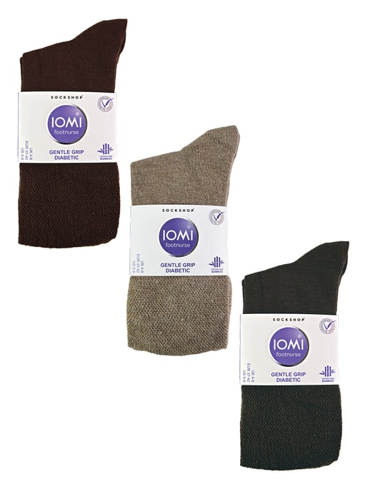 IOMI - 6 Pack Ladies Diabetic Bamboo Socks | Extra Wide Seamless Loose Non Elastic Socks for Women - Dark Brown - Image 2
