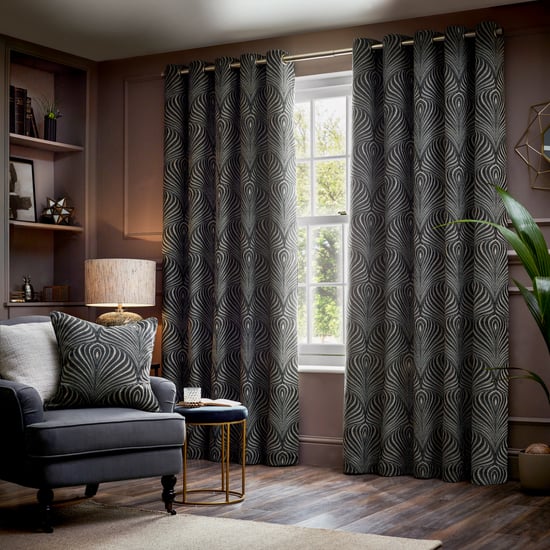 Paoletti Gatsby Jacquard Piped Feather Filled Cushion