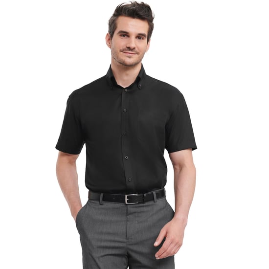 Russell Collection Mens Ultimate Short-Sleeved Shirt (Black) - Image 2